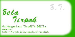 bela tirpak business card